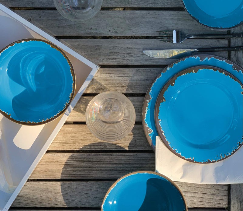 Fox Run Melamine Dinnerware Set, Dark Blue, 12 Piece - Image 4